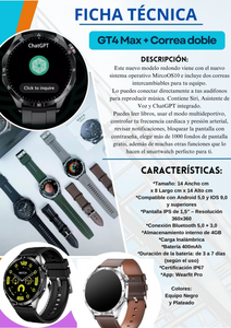 SMARTWATCH GT4 MAX + DOS CORREAS