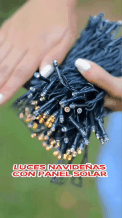 LUCES NAVIDEÑAS LED CON PANEL SOLAR🤩