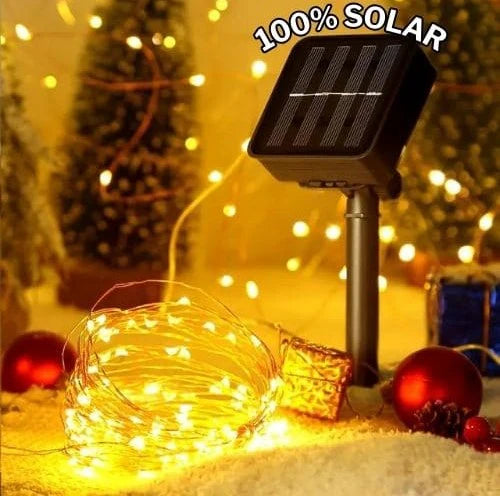 LUCES NAVIDEÑAS LED CON PANEL SOLAR🤩