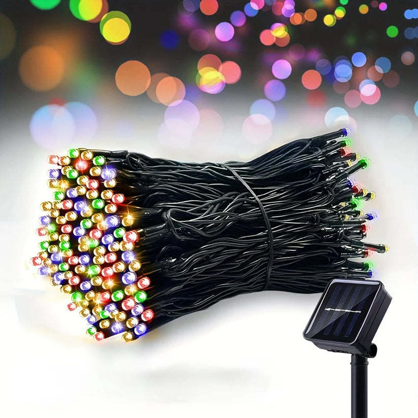 LUCES NAVIDEÑAS LED CON PANEL SOLAR🤩