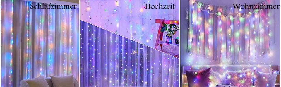 ✨ CORTINA DE LUCES LED DECORATIVAS – LUZ CÁLIDA 3x3 M ✨